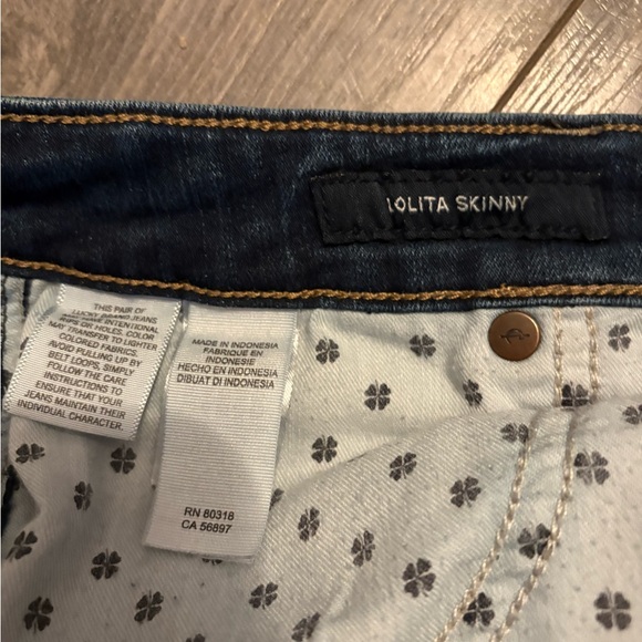 Lucky Brand Dark Blue Skinny low rise Jeans. 6 / 28 stretch Denim #4 - Picture 6 of 8